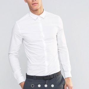 NWOT Wedding skinny sateen shirt